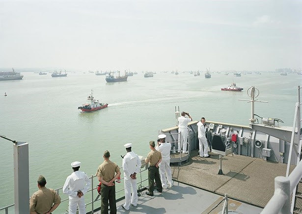 An-My Lê, Manning the Rail, USS Tortuga, Java Sea, 2010