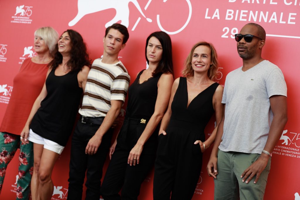 Sarah Marx (centered) at photo call in Venice Film Festival